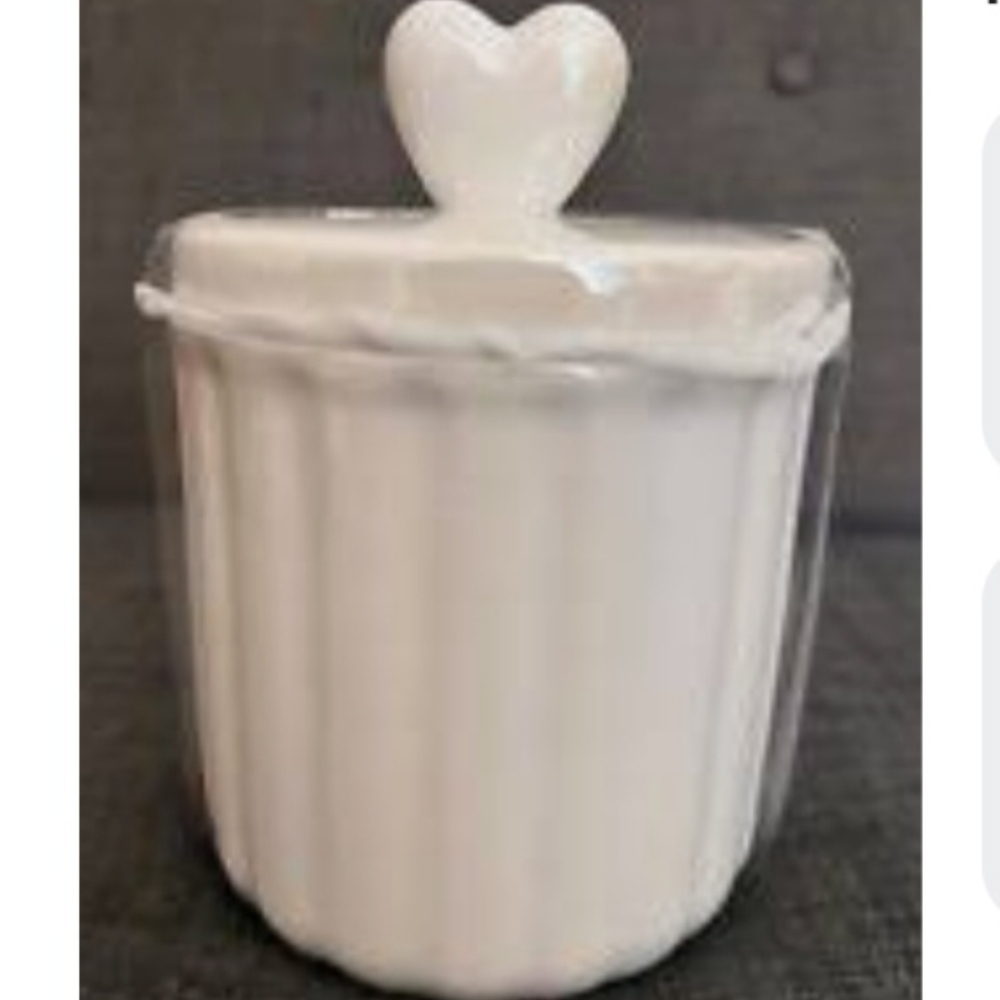 White Ceramic Heart Lid Jar